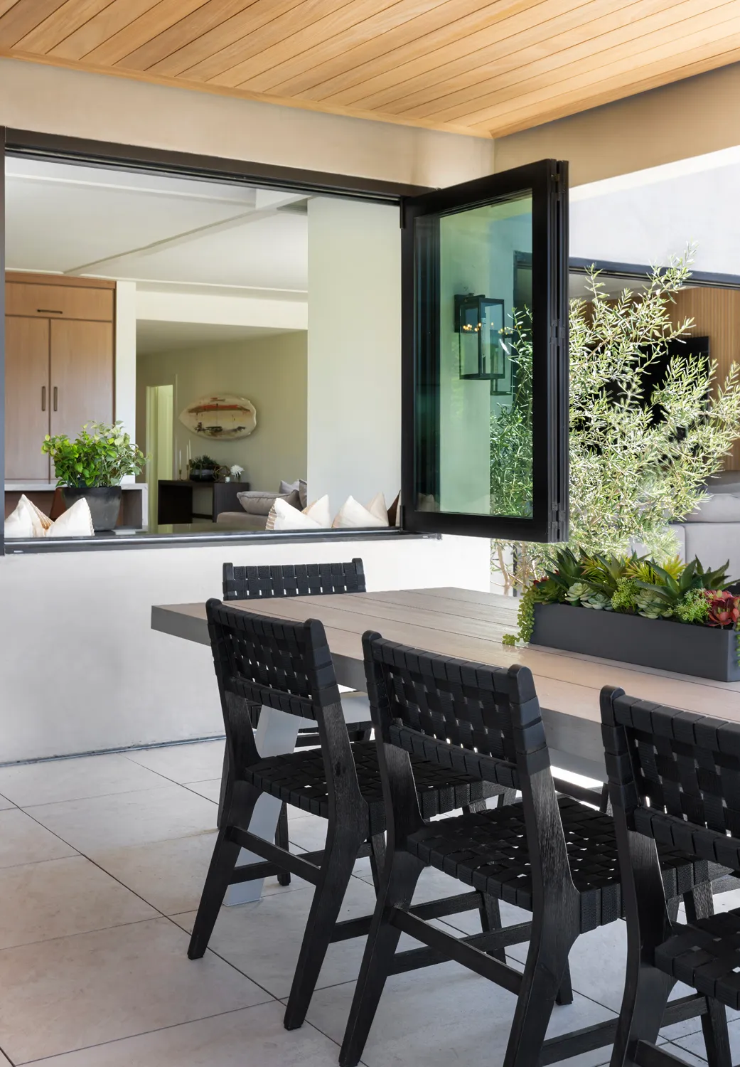 Kitchen island and seating in a remodeled home