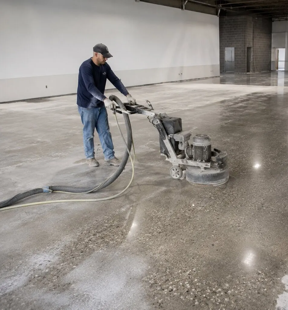 Close view of polished concrete surface detail