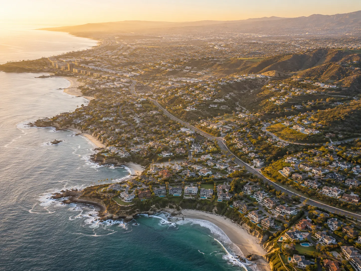 Aerial view of the Orange County coastline